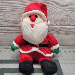 Hallmark Santa‎ Claus Stuffed Doll Plush Puffy Nylon Parachute Toy Christmas Vtg